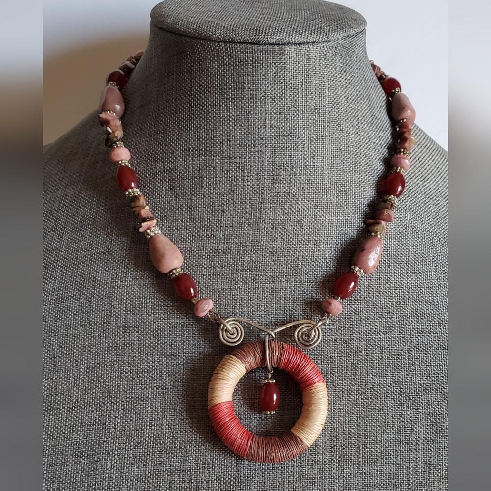 Antique Pink Opal Necklace